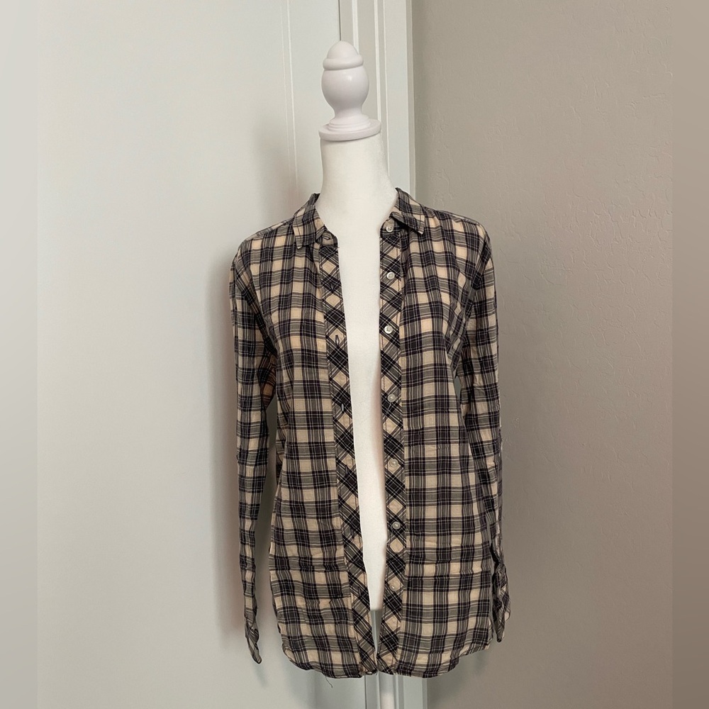 Nordstrom Button Down Flannel Shirt Checkered